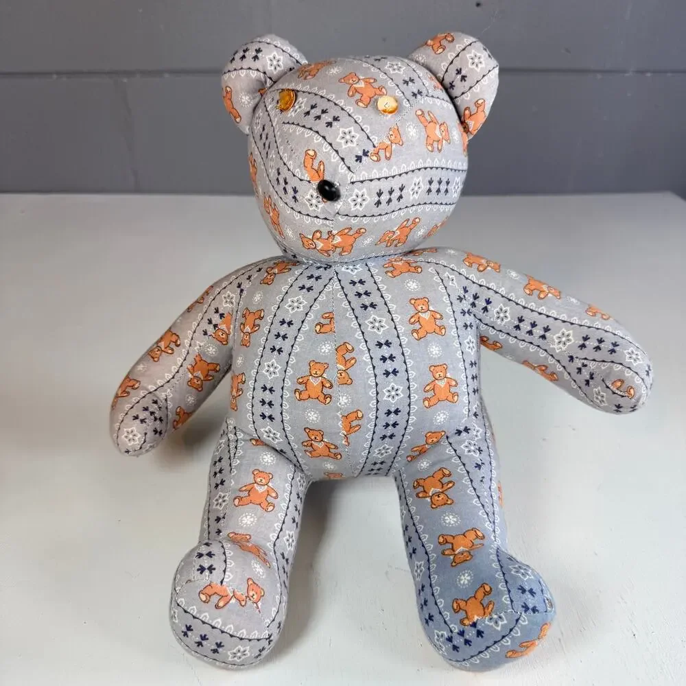 Vintage Handmade Memory Bear Custom Keepsake Teddy Bear from Loved Ones Clothes